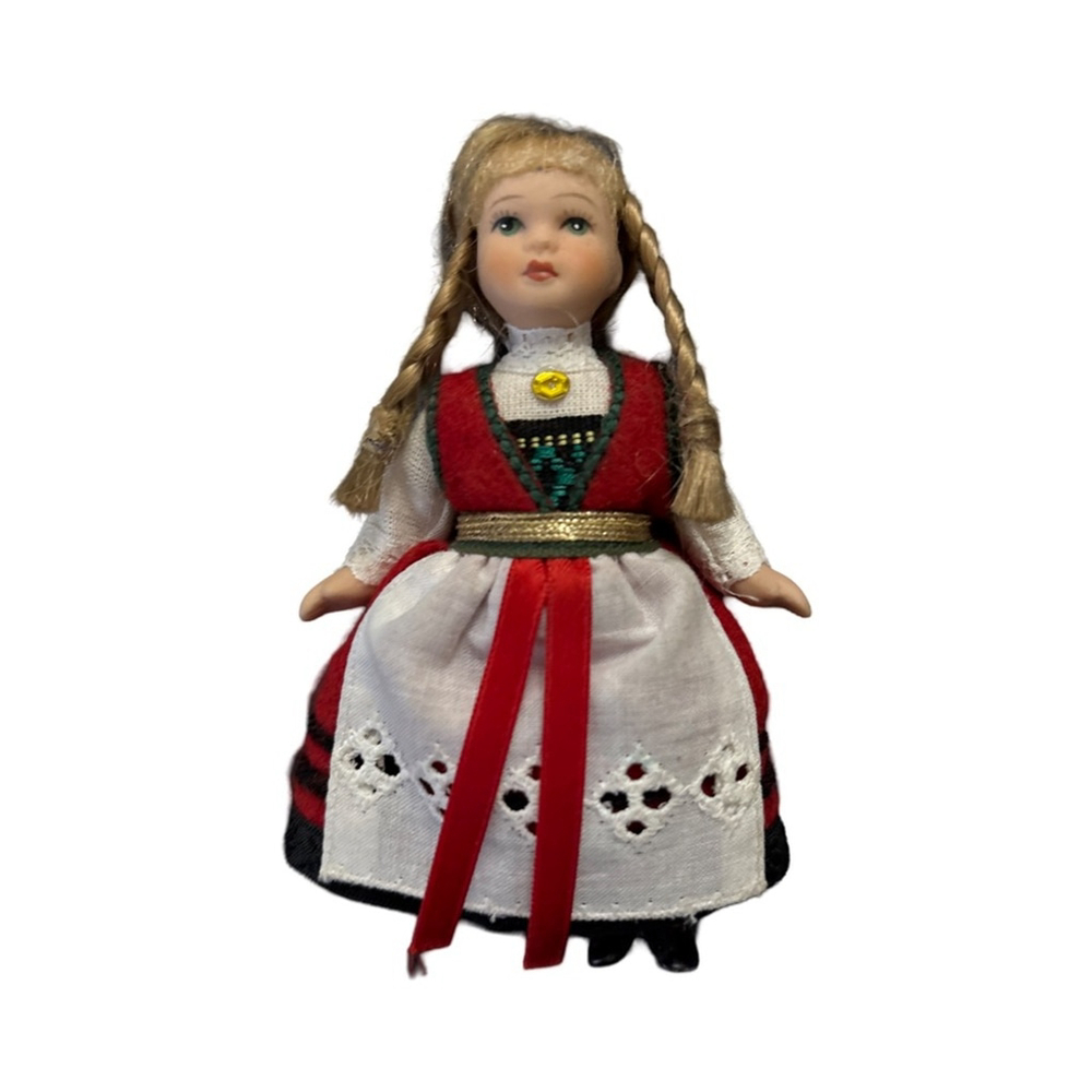 Vintage Den Norske Dukkefabrikk Norwegian Hardanger Doll 4.5 Inches